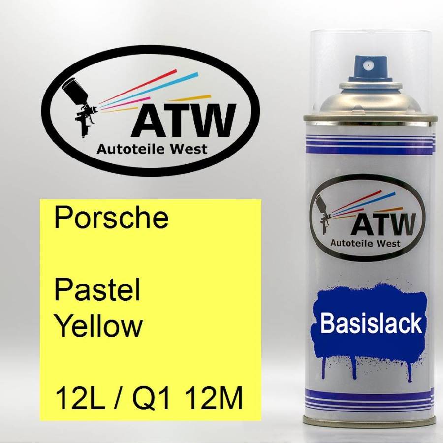 Porsche, Pastel Yellow, 12L / Q1 12M: 400ml Sprühdose, von ATW Autoteile West.